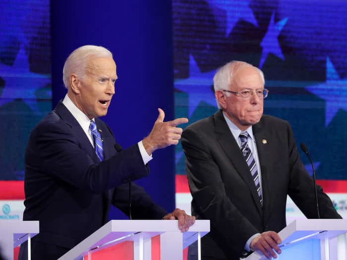 Joe Biden is crushing Bernie Sanders by 16 points in national polling after the best week of his candidacy