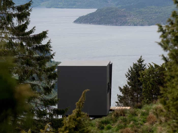 This tiny home was designed to be dropped by a helicopter to give unparalleled views of nature