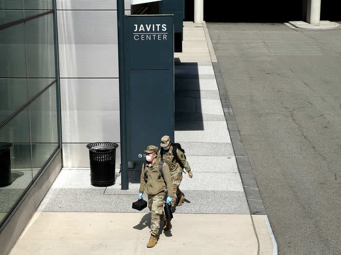 New York City's disaster hospital in the Javits Center is set to open today. New photos inside reveal rows of make-shift hospital rooms