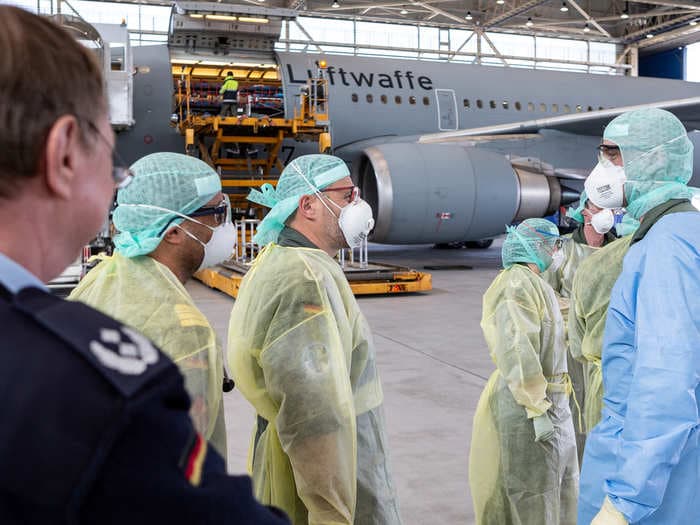 Inside the German military's Airbus A310 'flying hospital', which is transporting coronavirus patients from Italy to Germany