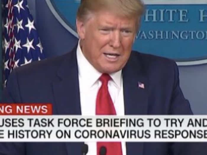 CNN had a field day with its chyrons during Trump's 'meltdown' at his coronavirus briefing