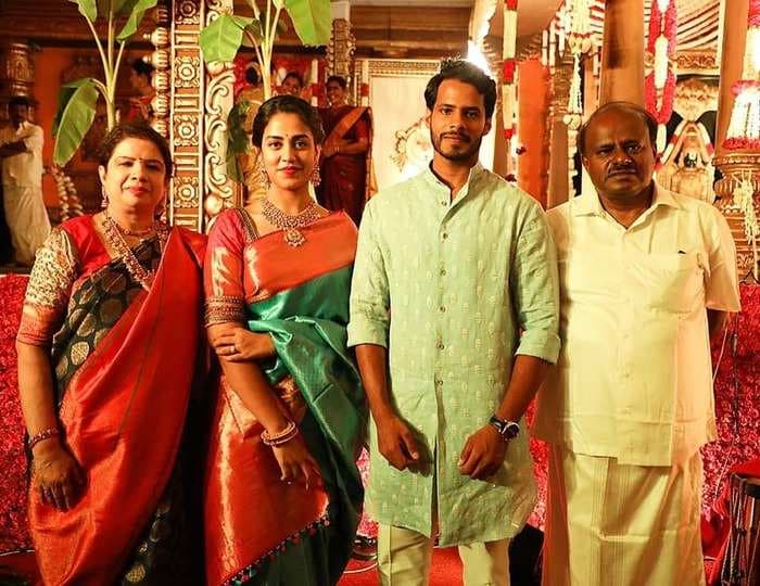 Former Karnataka CM HD Kumaraswamy’s son’s wedding draws scrutiny after photos show social distancing was not followed