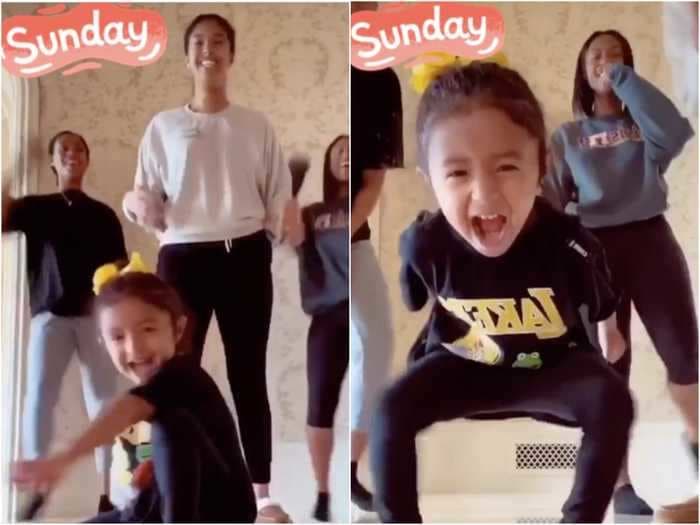 Kobe Bryant's 3-year-old daughter Bianka stole the show when her sister Natalia tried to make a TikTok