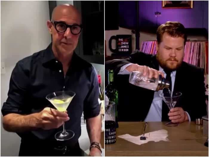 Stanley Tucci showed James Corden how to make a martini after the success of his negroni tutorial