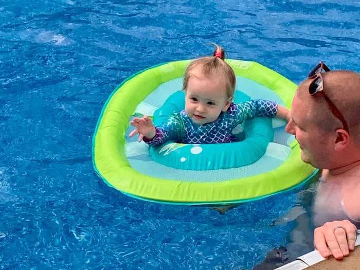 This baby pool float is a safer option than arm floaties and offers more mobility than life vests — here's why parents like me appreciate the design