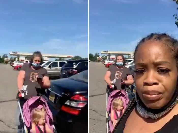 'Kroger Karen' is going viral for using a stroller to block a Black woman from leaving a grocery-store parking lot