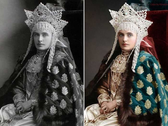 These stunning colorized photographs of the Romanov royal costume ball of 1903 breathe new life into Russian history