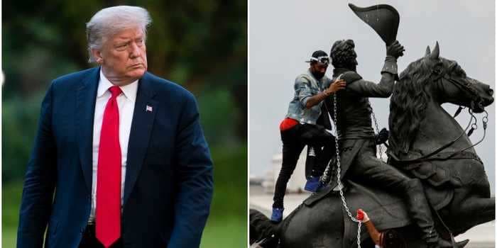 Donald Trump claims 'Christian figures are now in the crosshairs' as he moves to protect US statues from 'mob rule'