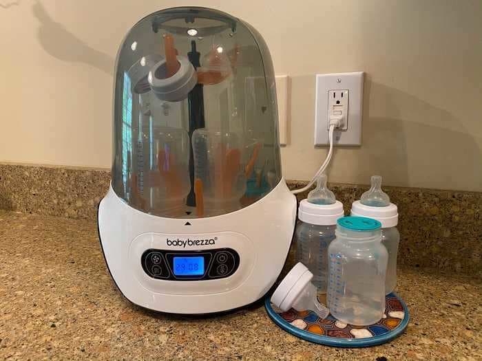 The Baby Brezza sterilizer and dryer is a godsend for busy, sleep-deprived parents — it makes it easy to clean both bottles and pacifiers in one step