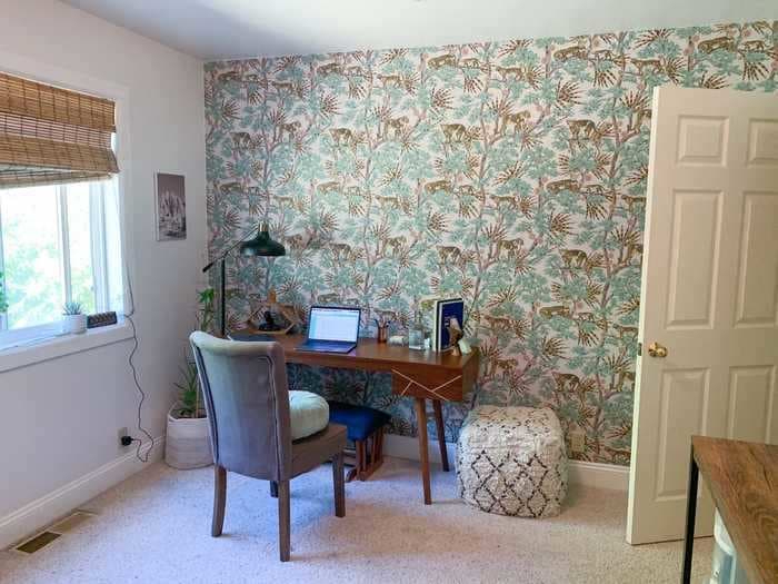I transformed my home office with removable wallpaper from Tempaper — installing it was harder than I thought, but worth the effort in the end