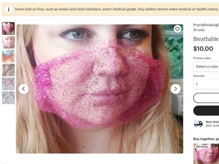 People are selling 'breathable' masks that don't protect against COVID-19 on Etsy