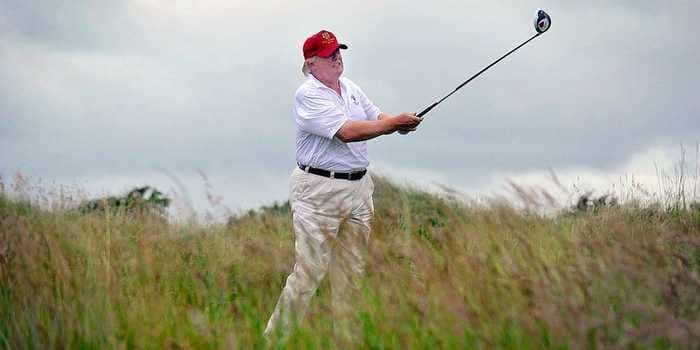 Trump defended his golfing trips as needed 'exercise' before claiming he spends less time on the course than Obama, despite counts that say otherwise
