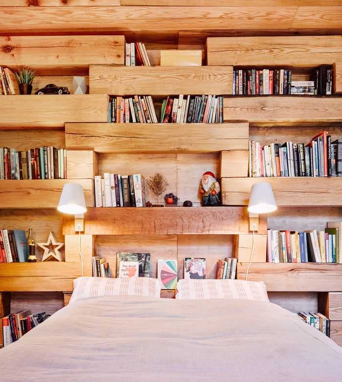 A man built a 290-square-foot cabin filled with books in the middle of the woods