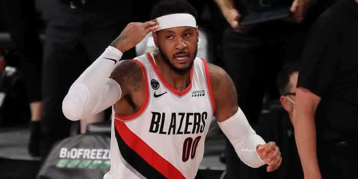 Carmelo Anthony is having an unlikely revival in the bubble and hitting big shots when the Blazers need them most