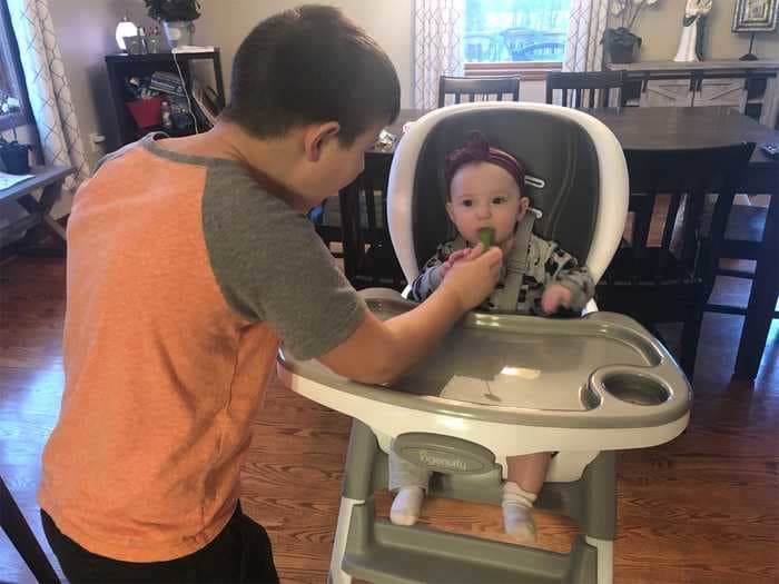 This affordable high chair converts to a booster seat and toddler chair for kids up to 50 pounds — it's sleek, portable, and easy to clean