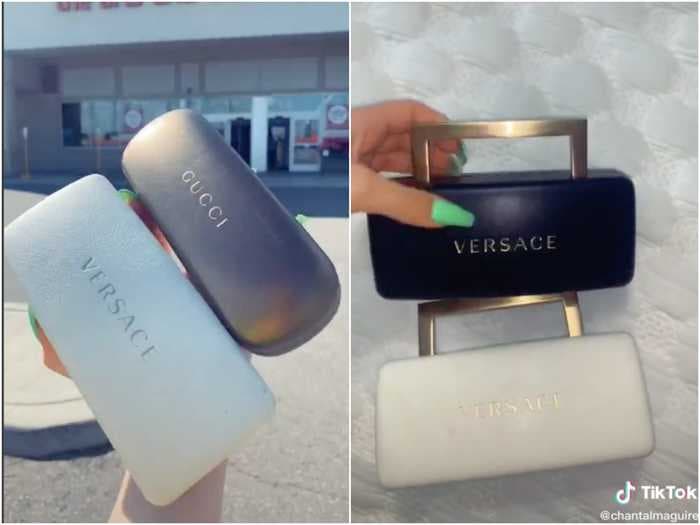 A TikTok user makes her own 'designer' tiny handbags using glasses cases and hardware store finds