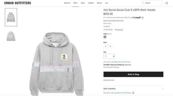 Urban Outfitters pulls USPS-themed products — including a $250 hoodie and a $125 T-shirt — after customers discover none of the proceeds supported the government agency