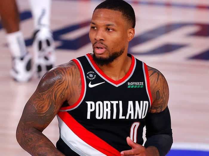 Damian Lillard danced to 'Blow the Whistle' after draining a long 3 to cap the Trail Blazers' upset over LeBron James and the top-seeded Lakers