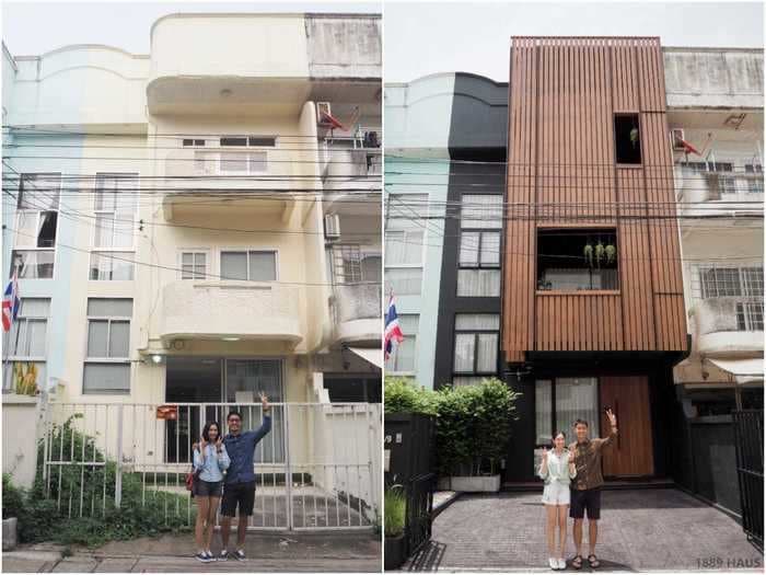 Before-and-after photos show how a couple transformed a dark and dreary house in Bangkok into a modern oasis