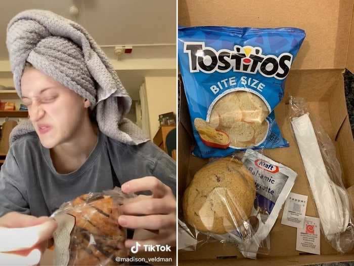 Students at NYU are sharing TikTok videos of their quarantine meals, and some say they're not receiving enough food to stay full