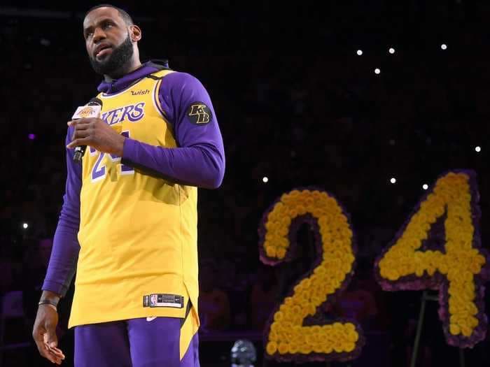 LeBron James said he knew Kobe Bryant was 'in the building' when the Lakers held an early 24-8 lead on 'Kobe Bryant Day'