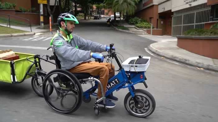 A Colombian entrepreneur launched a delivery service that leases electric wheelchair-motorcycles to mobility-impaired drivers