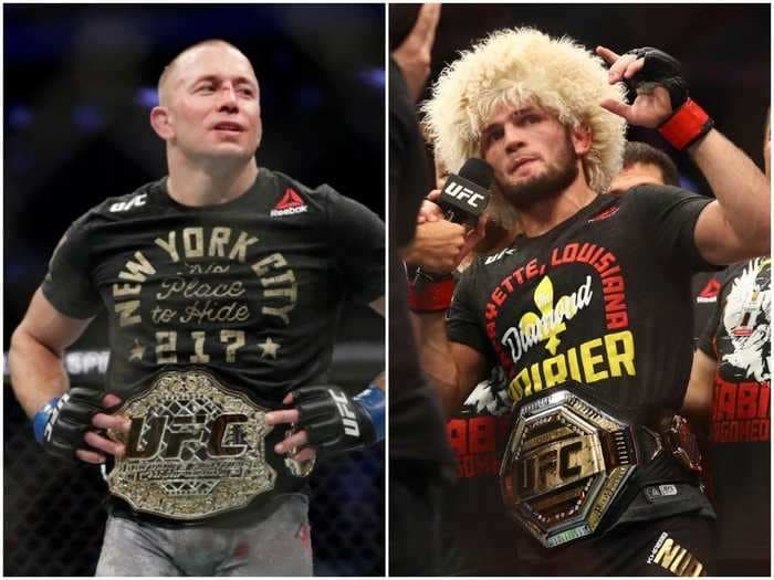 If Khabib Nurmagomedov fights Georges St. Pierre, the winner will be the greatest MMA fighter ever, the Russian's coach says