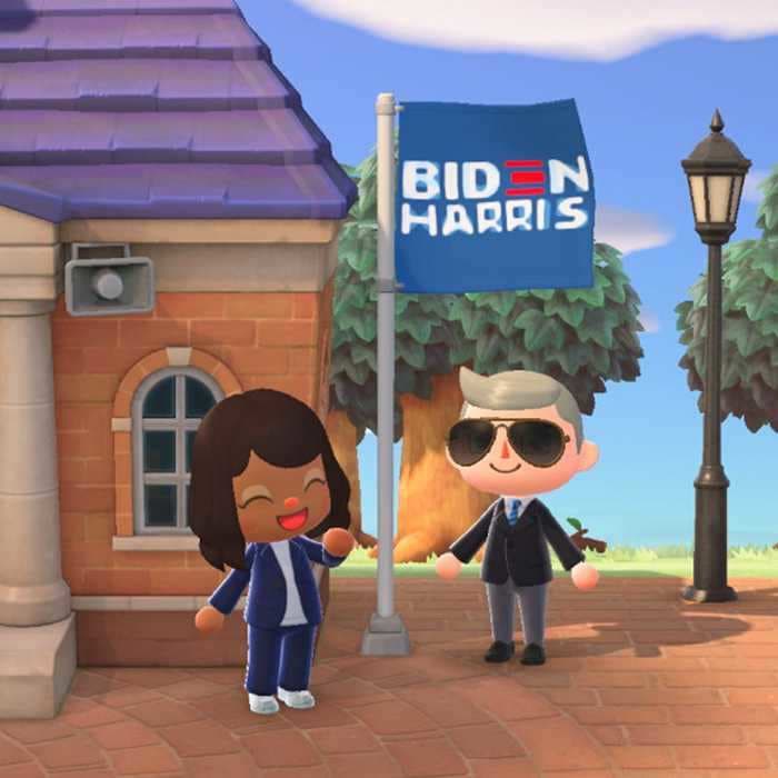 The Biden-Harris campaign is targeting voters in 'Animal Crossing' with a series of virtual signs for your island