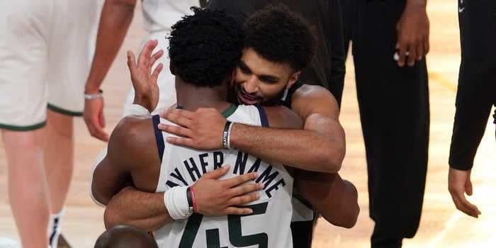 Nuggets star Jamal Murray immediately ran over and consoled Donovan Mitchell after a chaotic final sequence that ended the Jazz's season