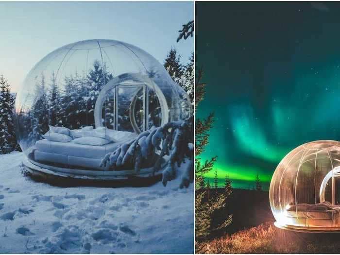 You can sleep in a magical see-through bubble in Iceland surrounded by forests, stars, and the Northern Lights