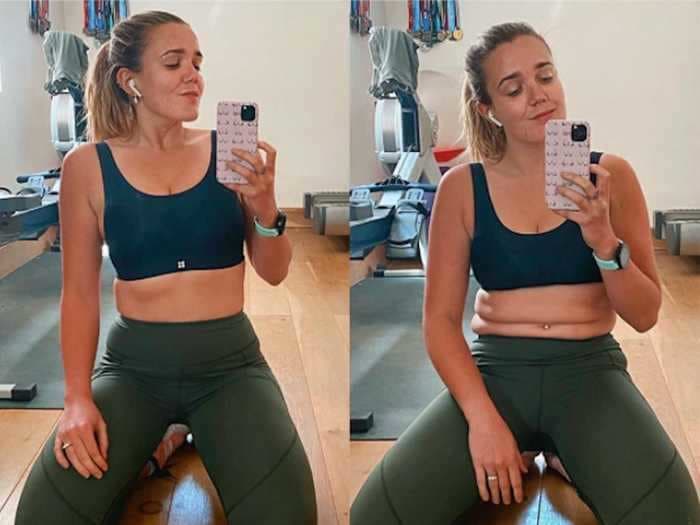 An influencer's side-by-side photos show how Instagram posts can be misleading