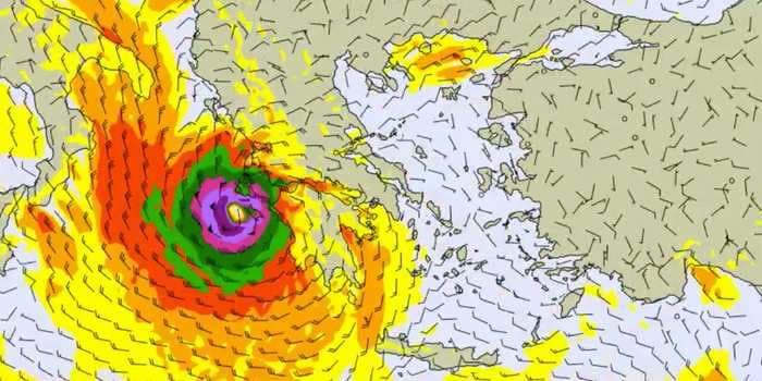 A hurricane-like storm in the Mediterranean is battering Greece, a rare phenomenon known as a 'Medicane'