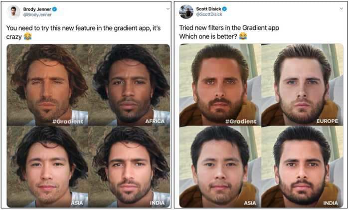 Scott Disick and Brody Jenner criticized for promoting app that can make white users appear Black