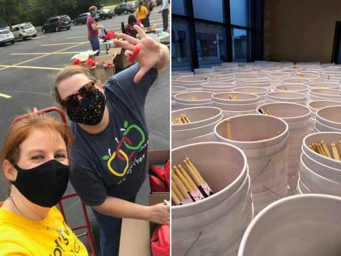 Music teachers in Wisconsin filled 7,500 bags with instruments so every kid could play along from home