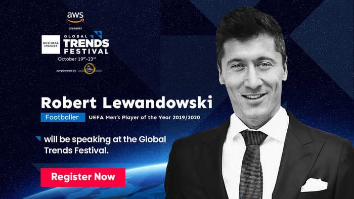 Robert Lewandowski, named Europe’s Footballer of the Year 2019-20, will speak at the Business Insider Global Trends Festival