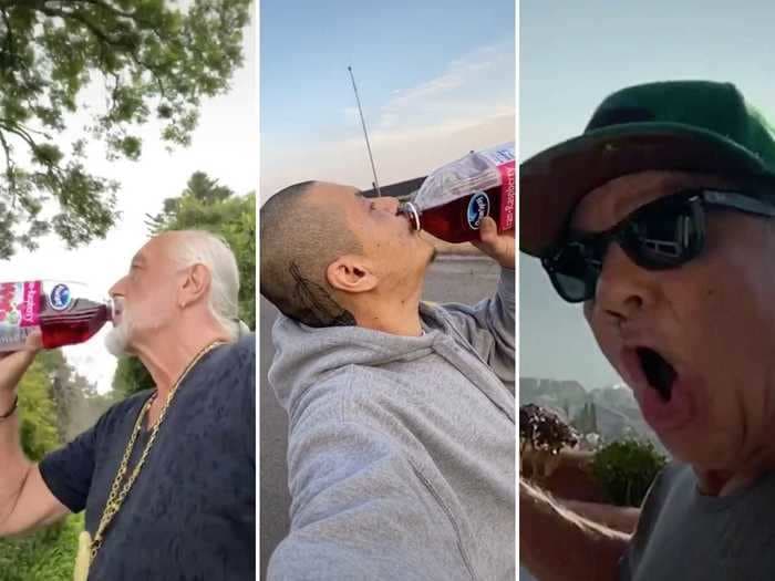 Celebrities are recreating the viral cranberry juice skateboarding video, from Fleetwood Mac to Jimmy Fallon