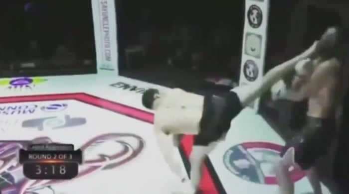 Juan Roman's spinning kick knockout was so impressive that a TV commentator couldn't help but swear live on air