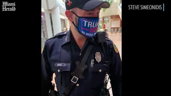 A Miami police officer wore a Trump 2020 mask and his uniform to a polling site, and now faces disciplinary action