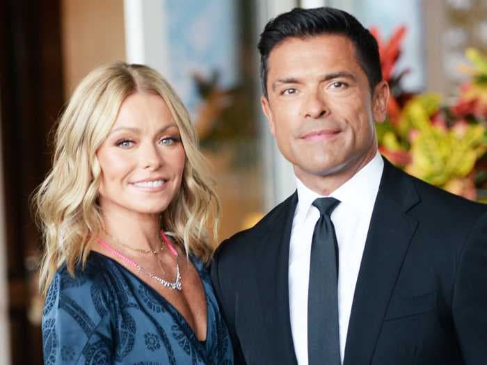 Kelly Ripa teases Mark Consuelos about the 'bulging effect' on his Halloween costume after fans call attention to his 'tight' pants