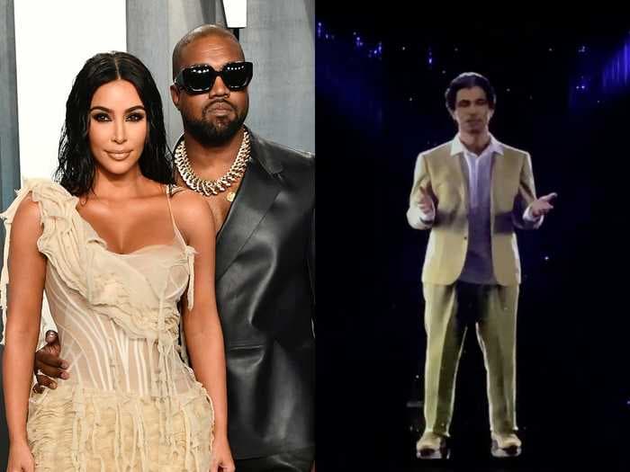 Kanye West got Kim Kardashian a hologram of her deceased father for her birthday and it quickly became a meme