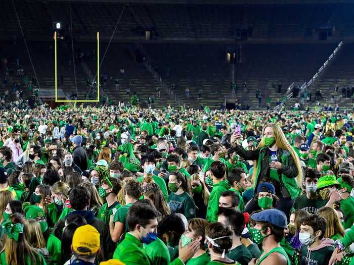 Notre Dame president who tested positive for COVID-19 after SCOTUS super-spreader event scolds students for storming the field after beating Clemson