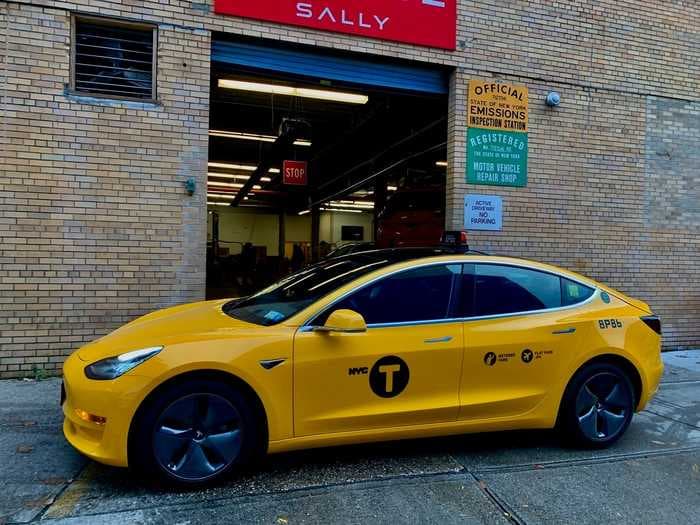 The first Tesla taxi in NYC just hit the streets as the city's only electric yellow cab. The plan is for hundreds more to join it.