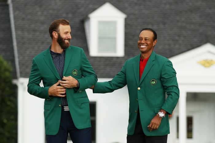 Dustin Johnson's Masters victory speech was so emotional it even made Tiger Woods cry