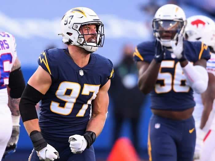 Close-up video of Chargers star Joey Bosa shows how terrifying NFL trenches can be