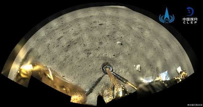 Video from China's rock-collecting spacecraft shows the probe stick its landing on the moon