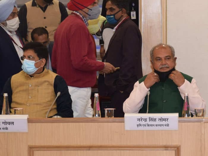 Fourth round of farmer negotiations kicks off with union ministers Piyush Goyal and Narendra Singh Tomar at the helm