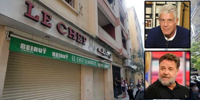 An iconic restaurant beloved by Anthony Bourdain and destroyed by the Beirut blast has reopened after it was saved by donors including Russell Crowe