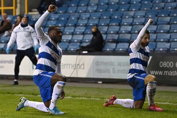 Soccer players in England celebrated by taking the knee after scoring against a team whose fans booed the anti-racism gesture last weekend