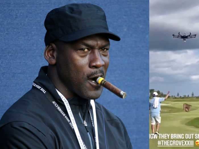 Michael Jordan's new golf course uses a drone to deliver beer to players on the course