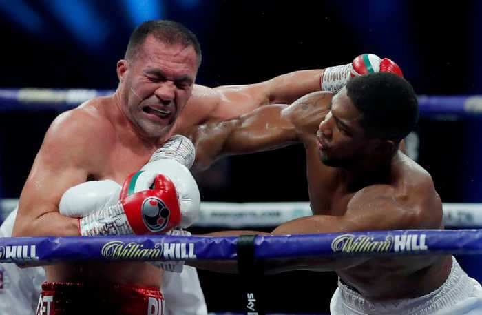 Anthony Joshua dropped Kubrat Pulev 4 times en route to a 9th round knockout